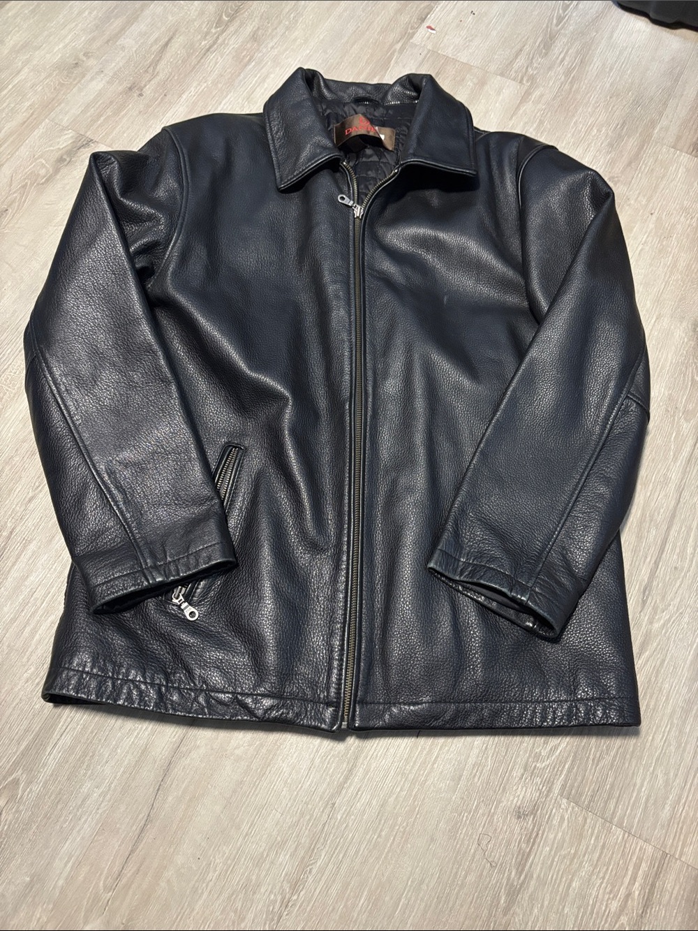 Danier Black Leather Bomber Jacket